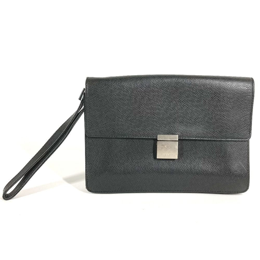 Louis Vuitton Second Bag Selenga Taiga Leather Ardoise Black