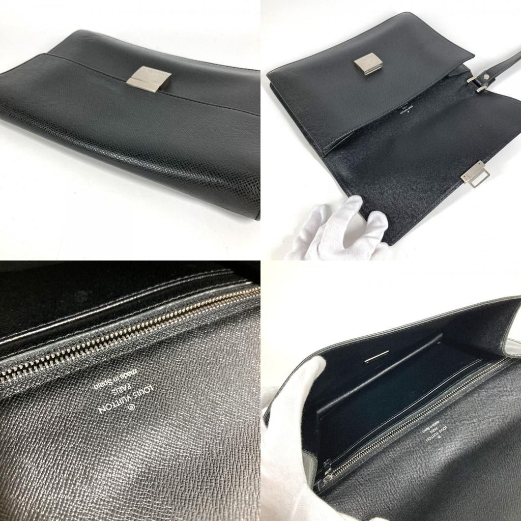 Louis Vuitton Second Bag Selenga Taiga Leather Ardoise Black — view 8