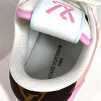 Louis Vuitton Sneakers Logo Lace Canvas Leather Pink — view 6
