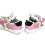 Louis Vuitton Sneakers Logo Lace Canvas Leather Pink — view 5