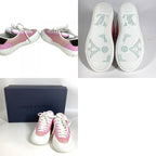 Louis Vuitton Sneakers Logo Lace Canvas Leather Pink — view 9