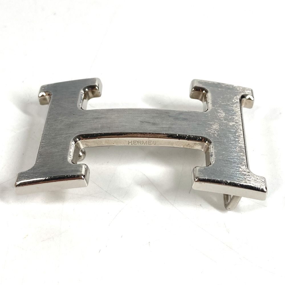 Hermes Buckle Belt Logo Only Metal Silver — view 3