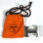 Hermes Buckle Belt Logo Only Metal Silver — view 9