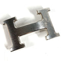 Hermes Buckle Belt Logo Only Metal Silver