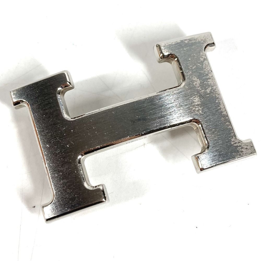 Hermes Buckle Belt Logo Only Metal Silver