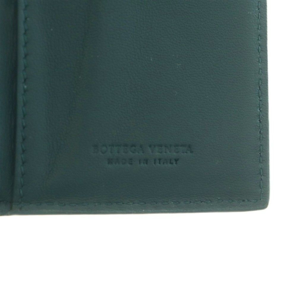 Bottega Veneta Intrecciato Trifold Wallet Coin Purse Leather Deep Green Dark — view 8
