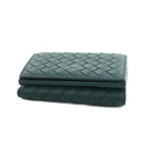 Bottega Veneta Intrecciato Trifold Wallet Coin Purse Leather Deep Green Dark — view 4