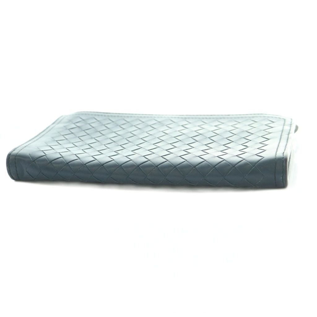 Bottega Veneta Wallet Coin Purse Intrecciato Leather Navy — view 4