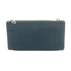 Bottega Veneta Wallet Coin Purse Intrecciato Leather Navy — view 2