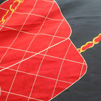 Chanel CC Logo Scarf All Over Silk Red Black — view 5