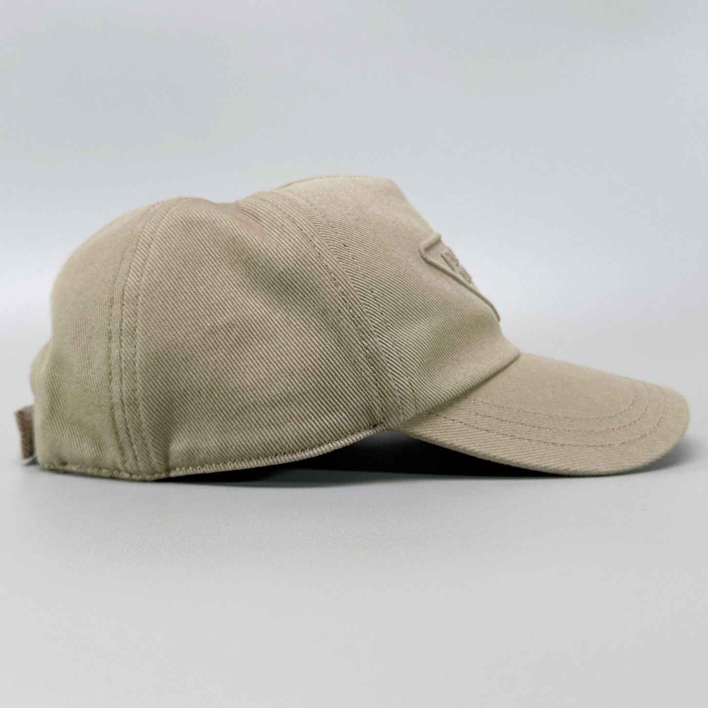 Prada Baseball Cap Beige Triangle Logo — view 5