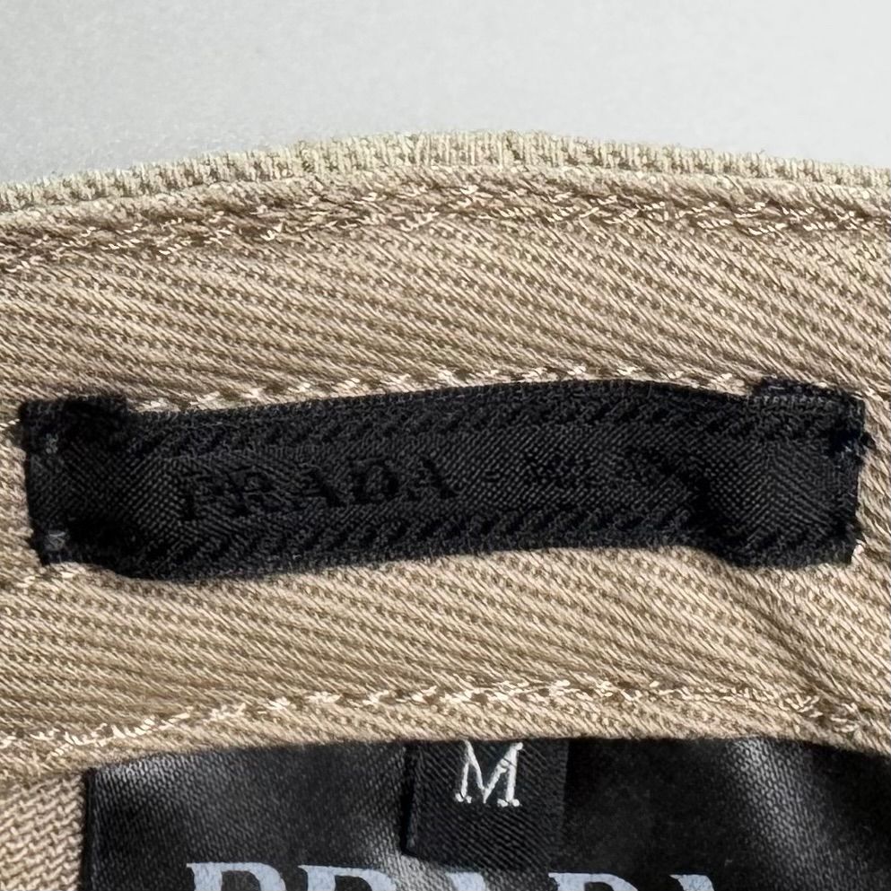 Prada Baseball Cap Beige Triangle Logo — view 9