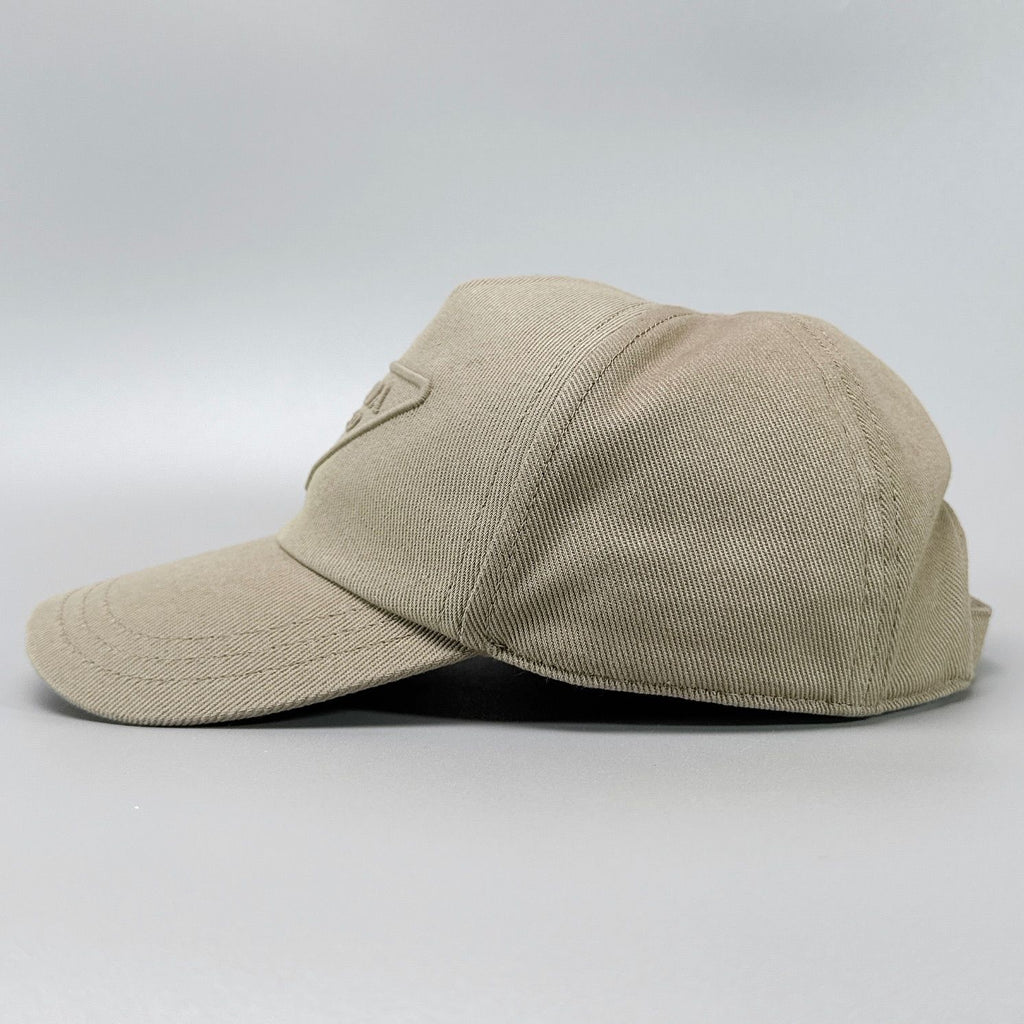 Prada Baseball Cap Beige Triangle Logo — view 4