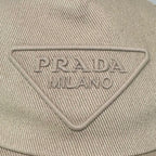 Prada Baseball Cap Beige Triangle Logo — view 8