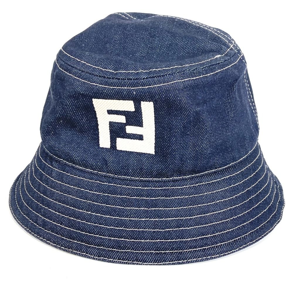Fendi Hat Logo Cotton Blue