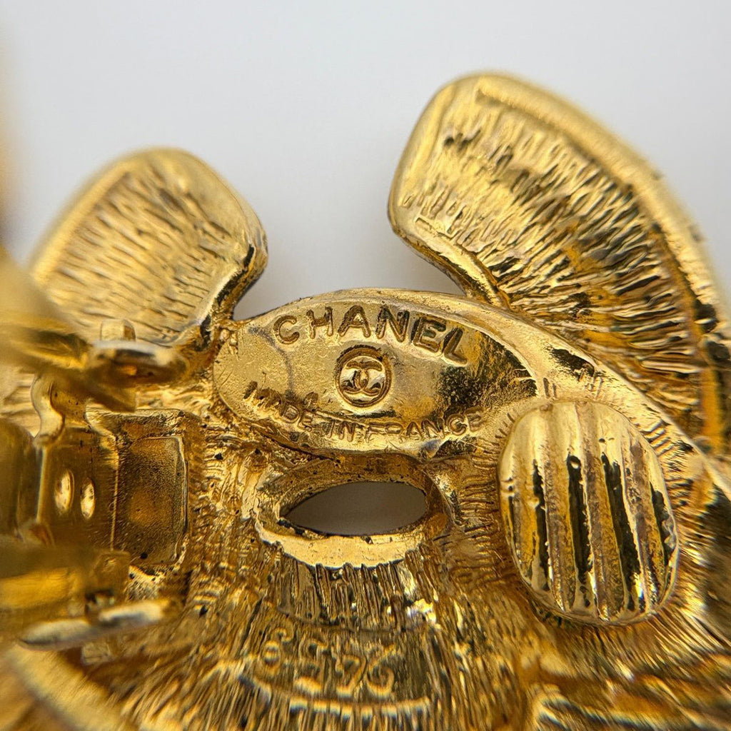 Chanel CC Logo Earrings Quilted Gold Plated — view 5