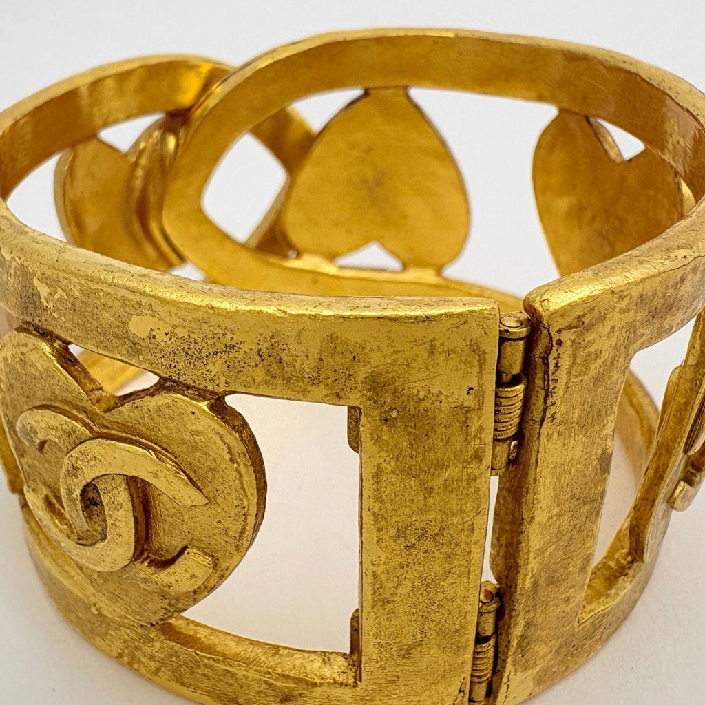 Chanel CC Logo Bangle Gold Plated Bracelet — view 4