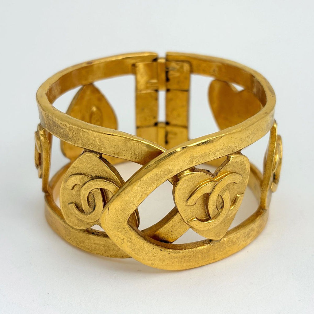 Chanel CC Logo Bangle Gold Plated Bracelet — view 2