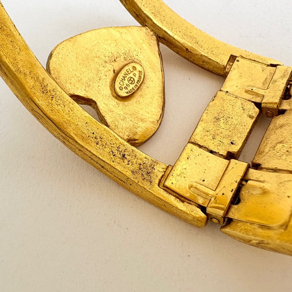Chanel CC Logo Bangle Gold Plated Bracelet — view 5
