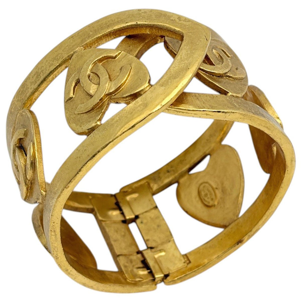 Chanel CC Logo Bangle Gold Plated Bracelet