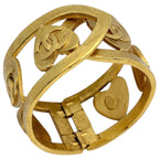 Chanel CC Logo Bangle Gold Plated Bracelet