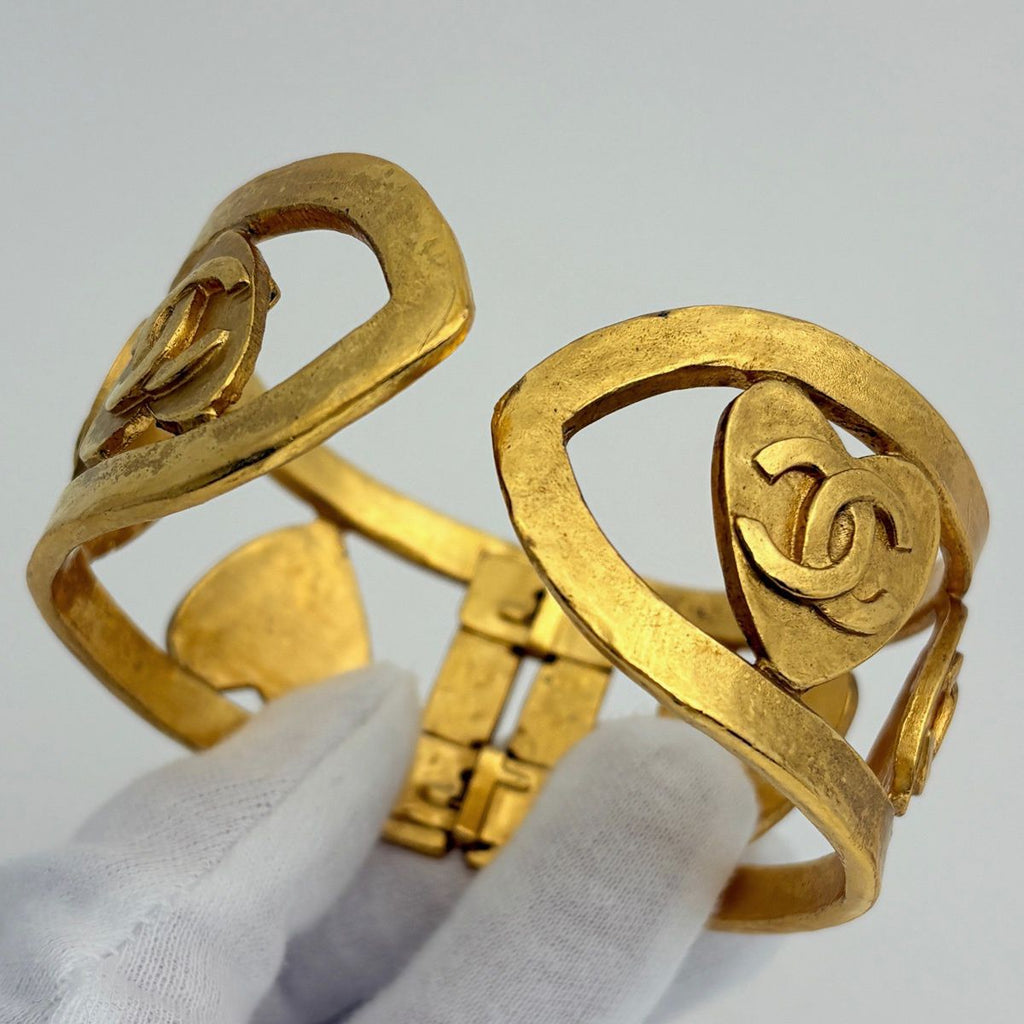 Chanel CC Logo Bangle Gold Plated Bracelet — view 3