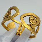 Chanel CC Logo Bangle Gold Plated Bracelet — view 3