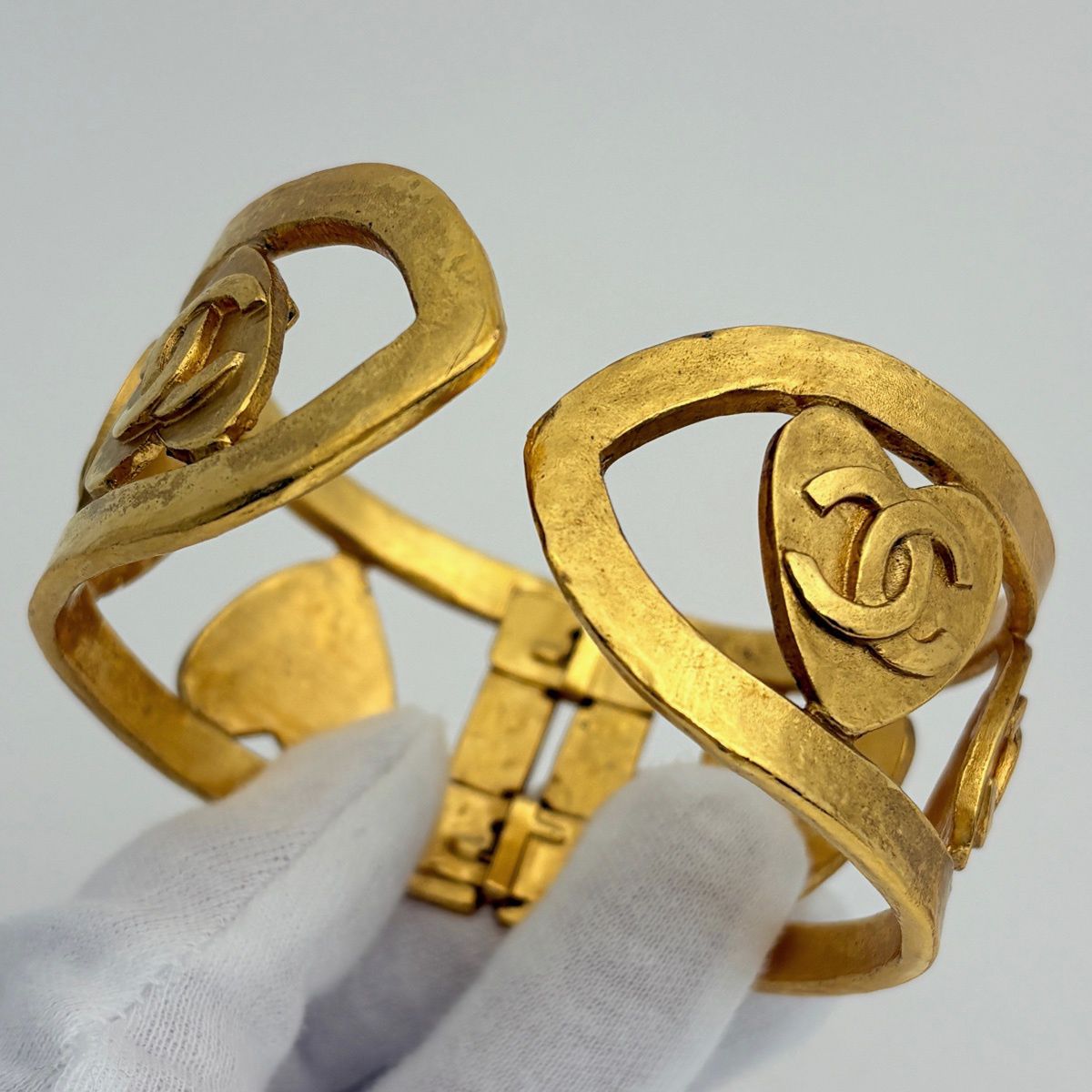 Chanel CC Logo Bangle Gold Plated Bracelet — view 3