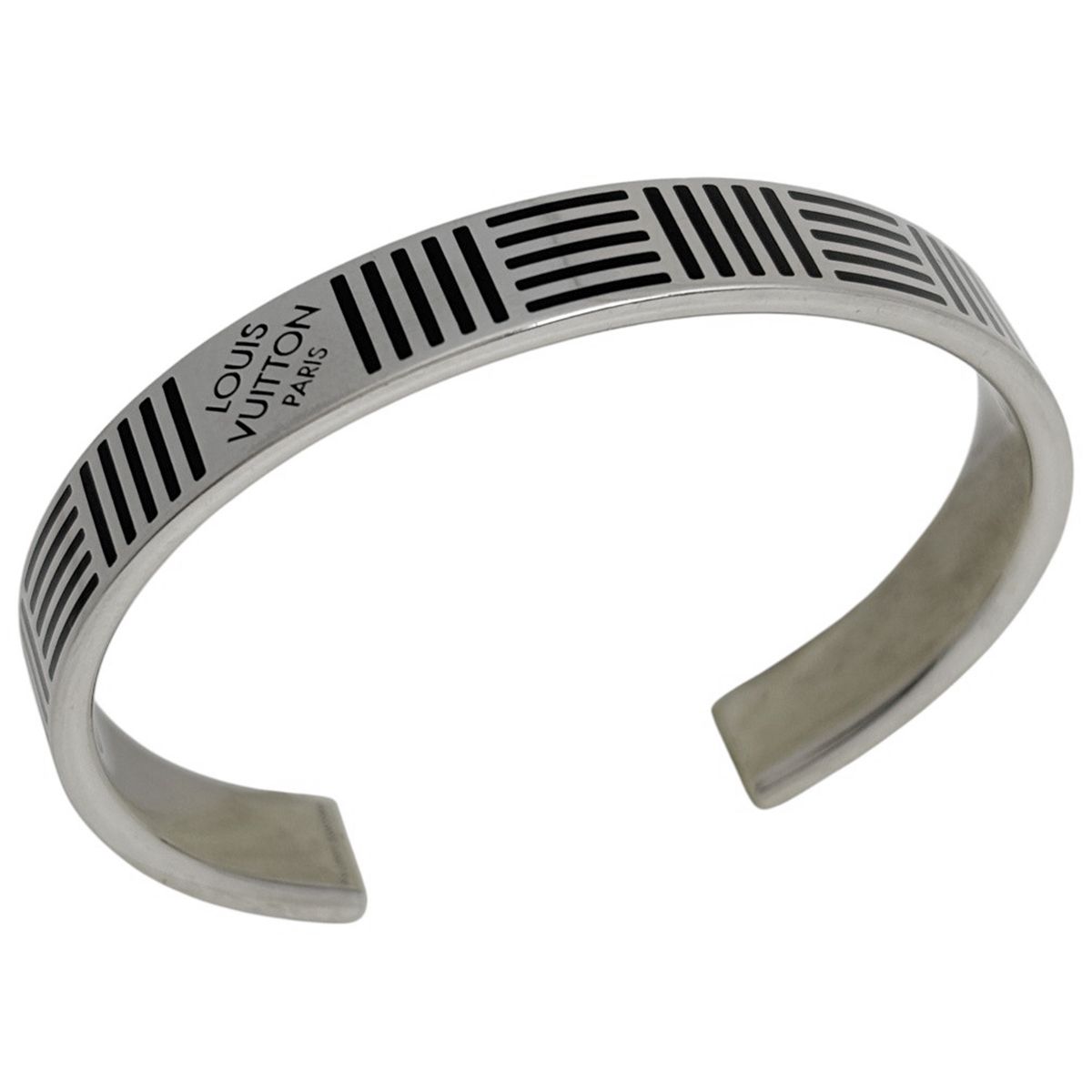 Louis Vuitton Jonck Damier Color Bangle Bracelet Metal Silver