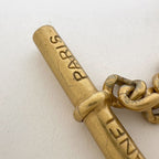 Chanel Double Chain Bracelet Leather Gold Black — view 4