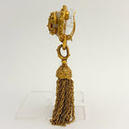 Chanel CC Logo Faux Pearl Earrings Swing Tassel Gold Plated — view 2