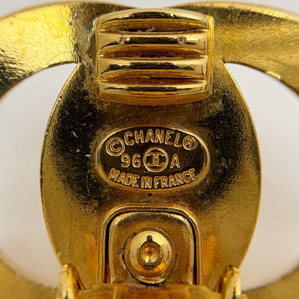 Chanel CC Logo Earrings Turnlock Gold Plated — view 6
