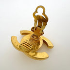 Chanel CC Logo Earrings Turnlock Gold Plated — view 3