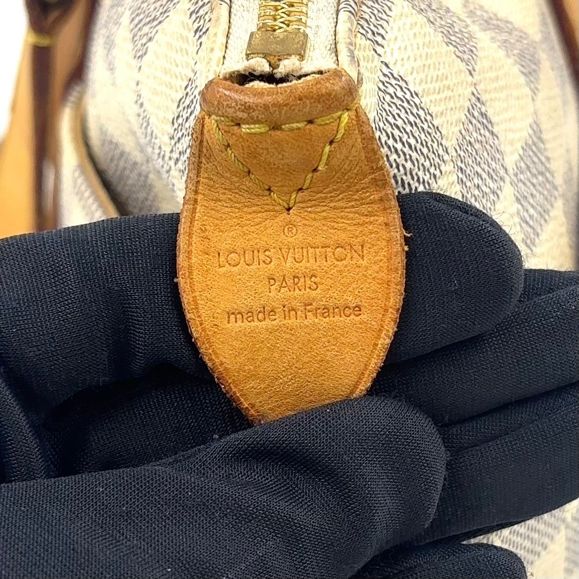 Louis Vuitton Totally PM Damier Azur Leather Off White Light Brown Tote Gold — view 4