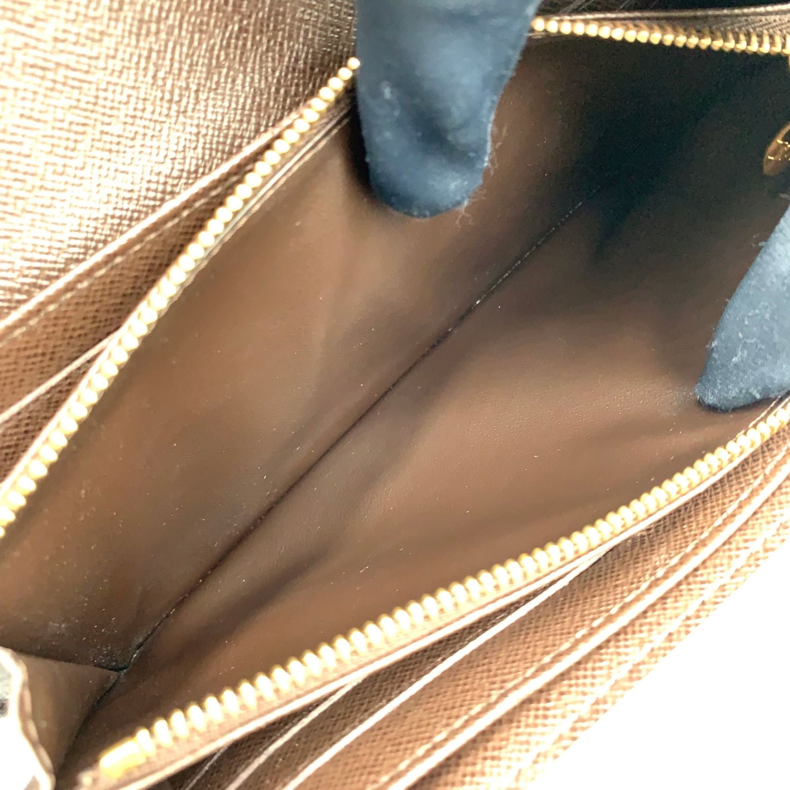 Louis Vuitton Portefeuille Sistine Damier Ebene Leather Brown Bifold Wallet Gold — view 5