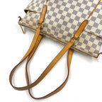 Louis Vuitton Totally PM Damier Azur Leather Off White Light Brown Tote Gold — view 6