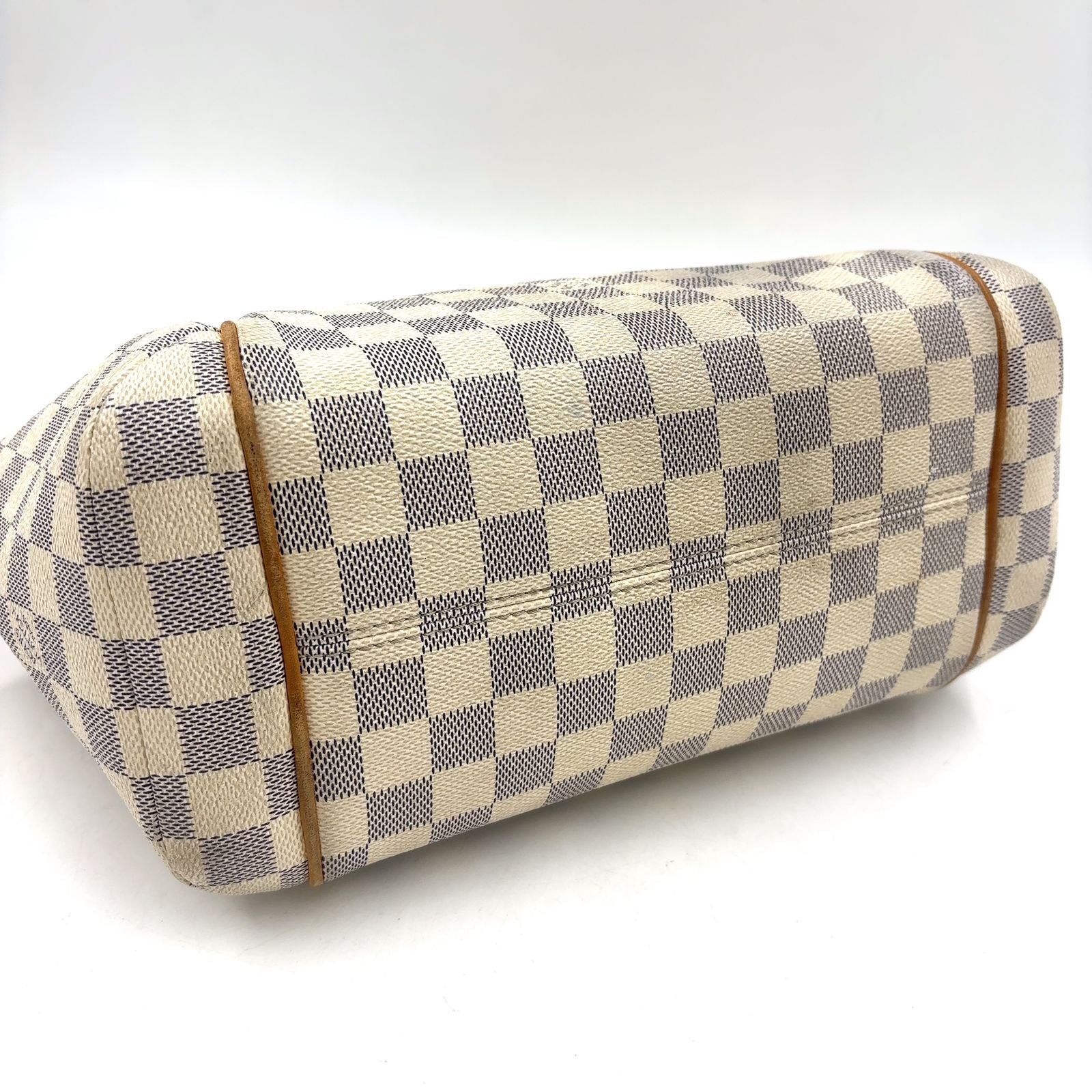 Louis Vuitton Totally PM Damier Azur Leather Off White Light Brown Tote Gold — view 8