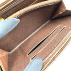 Louis Vuitton Porte-Monnaie Sip Damier Ebene Leather Brown Round Zippy Wallet — view 6