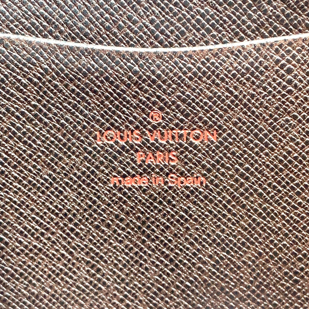 Louis Vuitton Porte-Monnaie Sip Damier Ebene Leather Brown Round Zippy Wallet — view 4