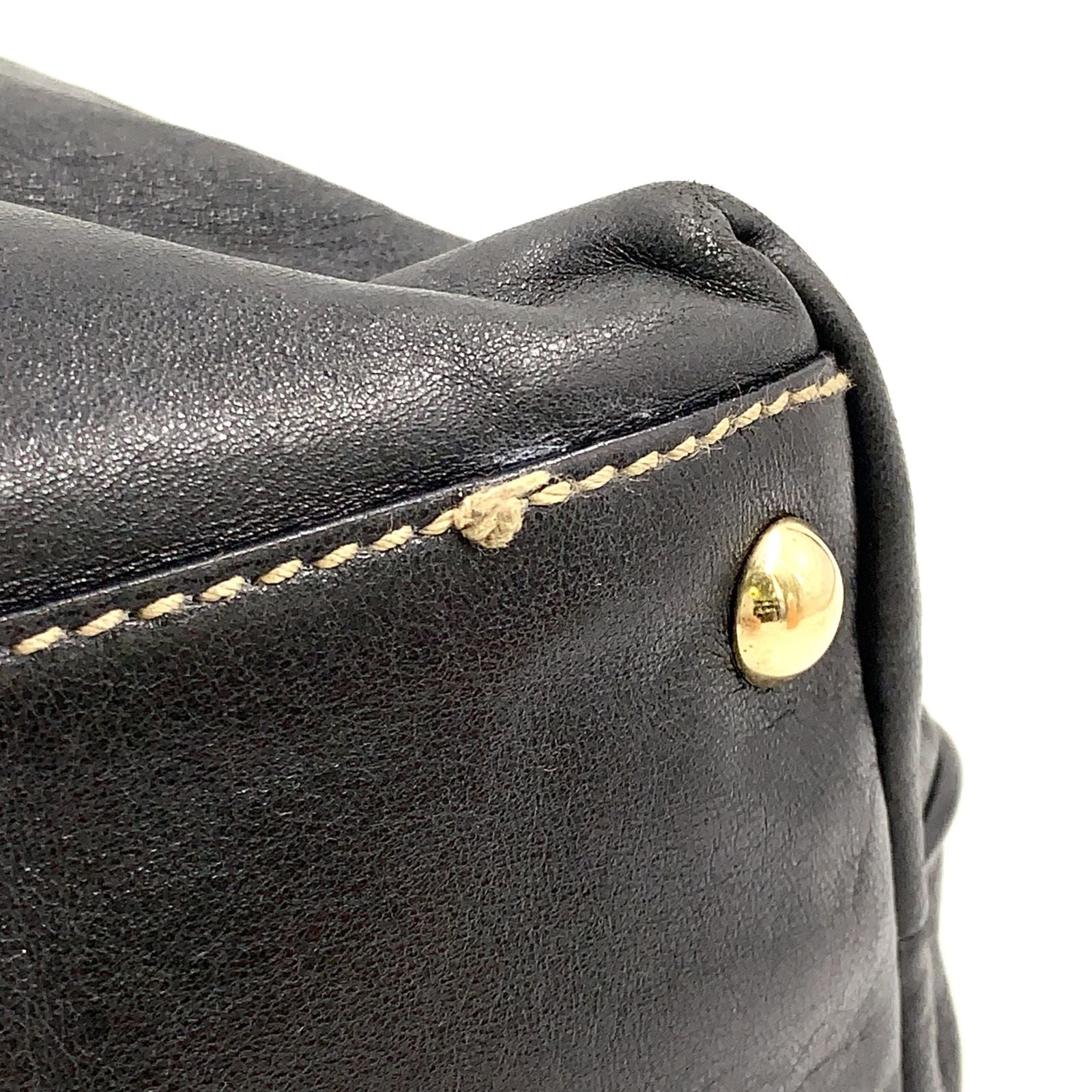 Gucci New Brit Leather Black Tote Silver — view 6