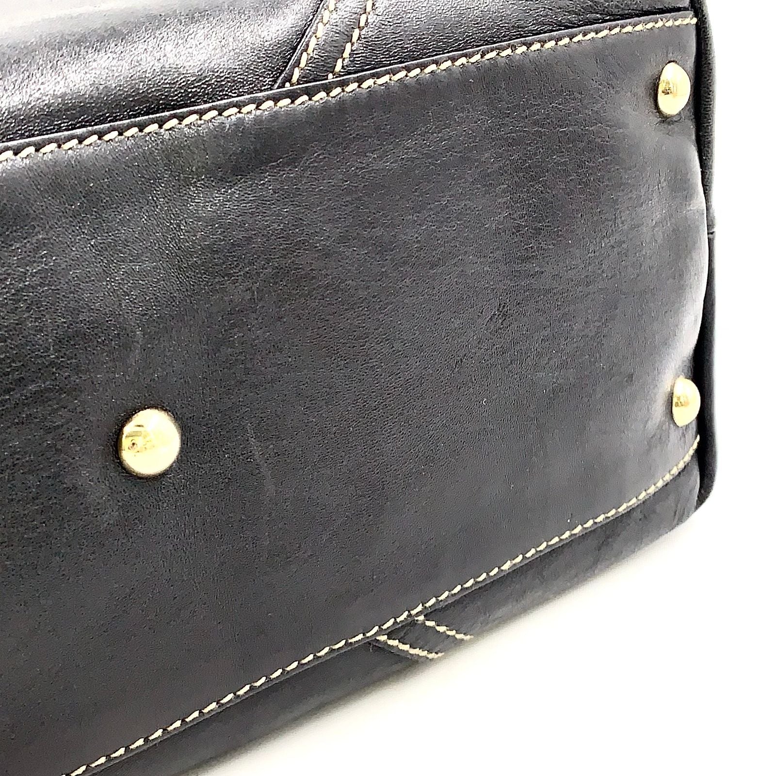 Gucci New Brit Leather Black Tote Silver — view 5