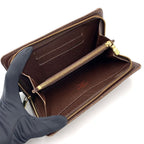 Louis Vuitton Porte-Monnaie Sip Damier Ebene Leather Brown Round Zippy Wallet — view 3
