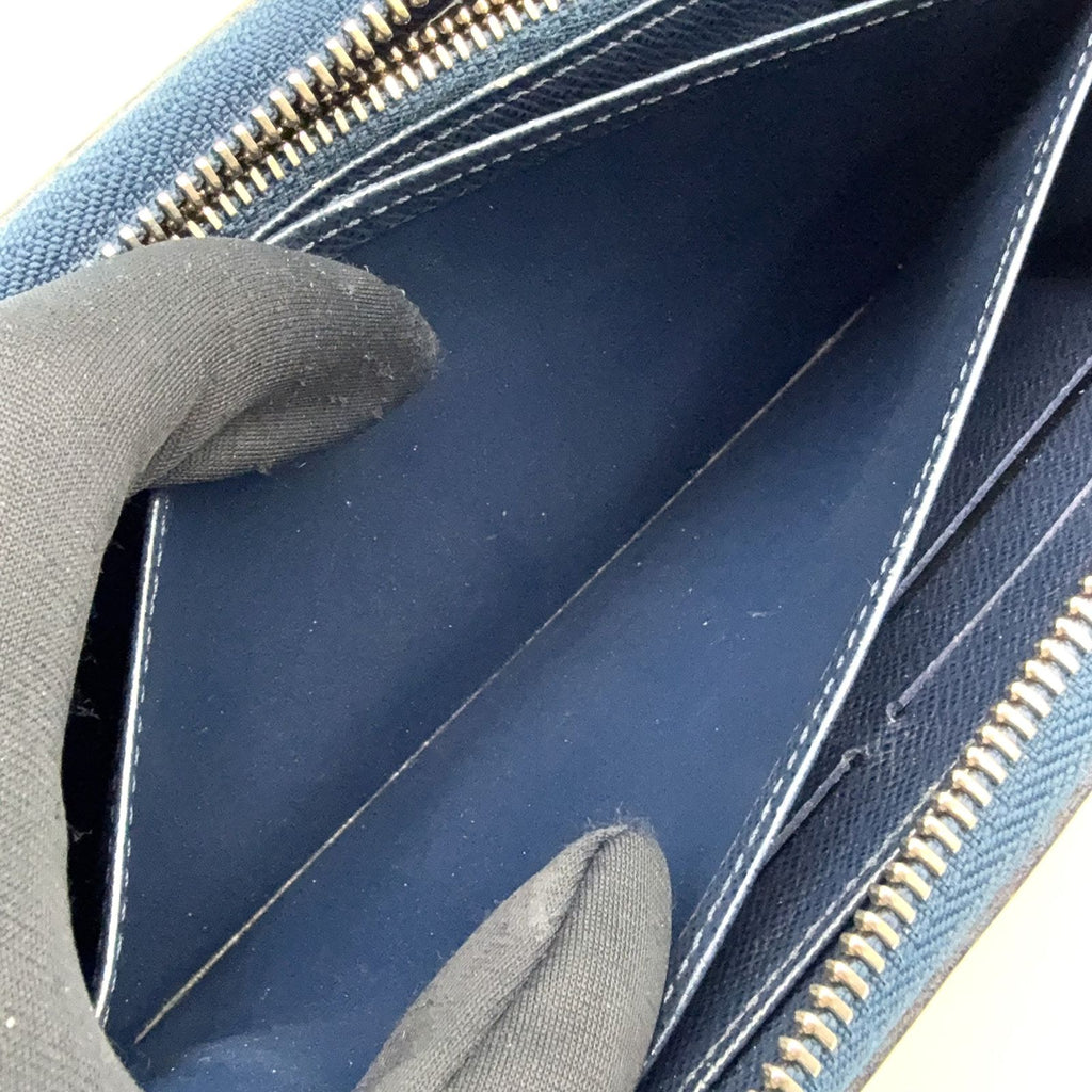 Louis Vuitton Zippy Wallet Epi Leather Blue Zip Around Silver — view 9