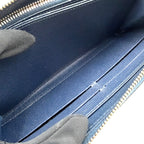 Louis Vuitton Zippy Wallet Epi Leather Blue Zip Around Silver — view 6