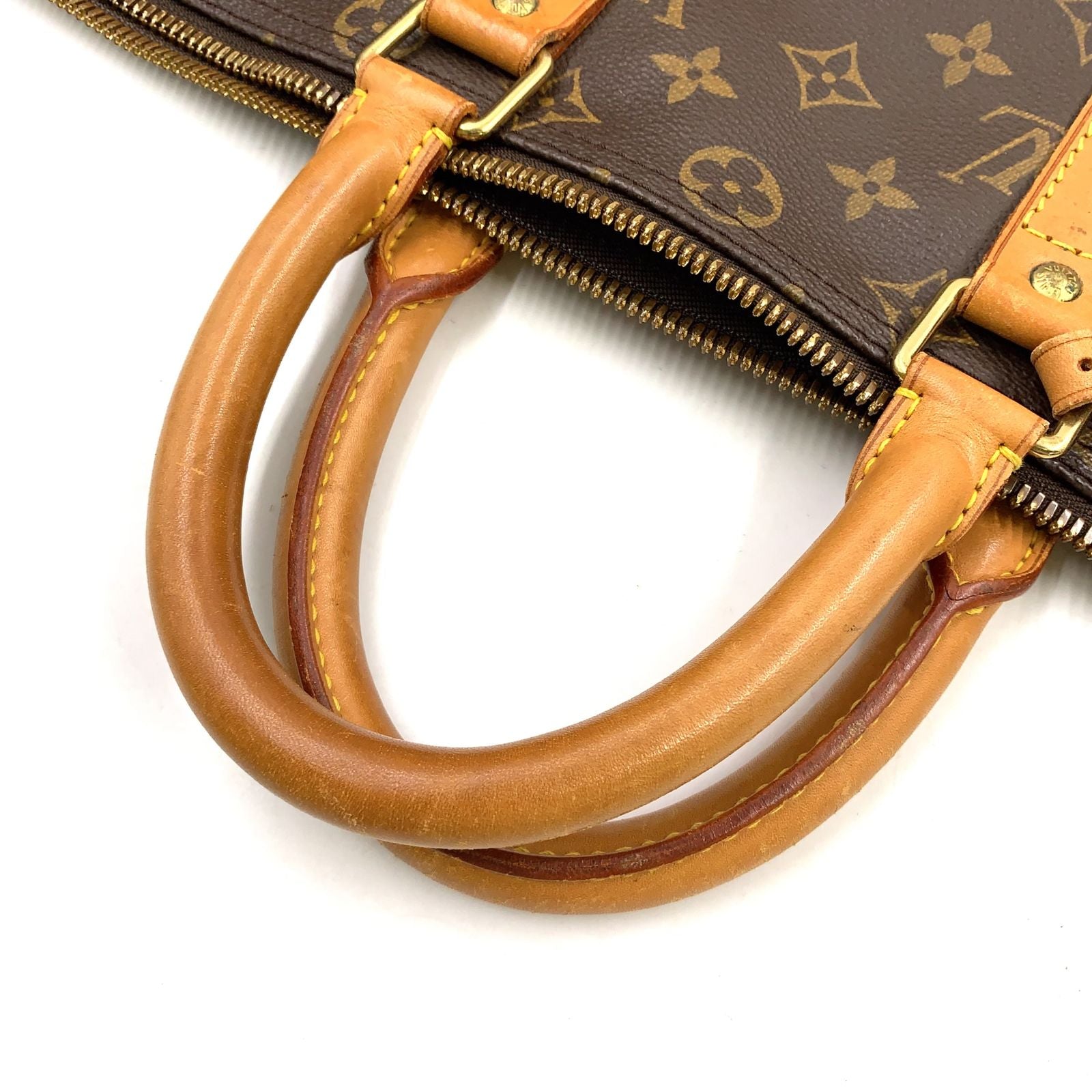Louis Vuitton Keepall 45 Monogram Leather Brown Light Boston Bag Gold — view 5
