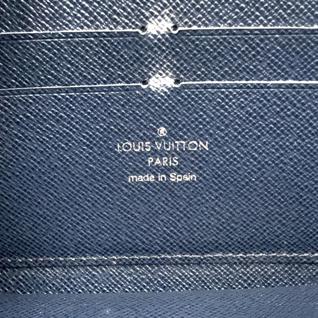 Louis Vuitton Zippy Wallet Epi Leather Blue Zip Around Silver — view 4