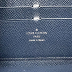 Louis Vuitton Zippy Wallet Epi Leather Blue Zip Around Silver — view 4