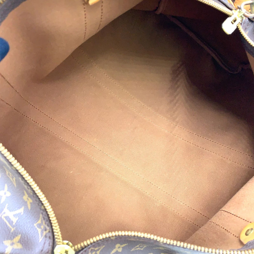 Louis Vuitton Keepall 45 Monogram Leather Brown Light Boston Bag Gold — view 3