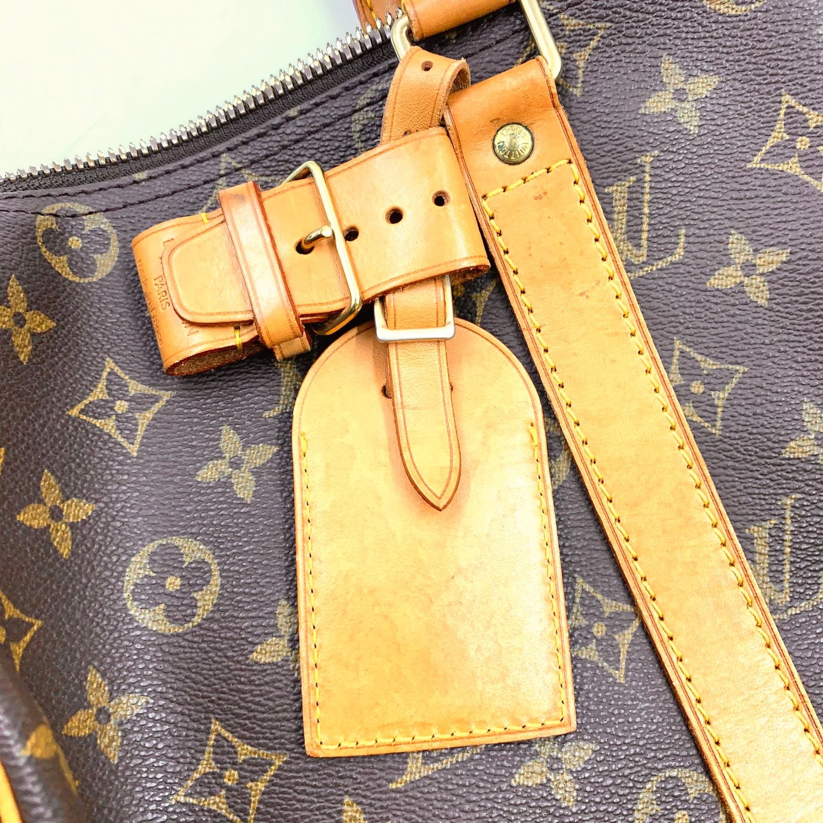 Louis Vuitton Keepall 45 Monogram Leather Brown Light Boston Bag Gold — view 8