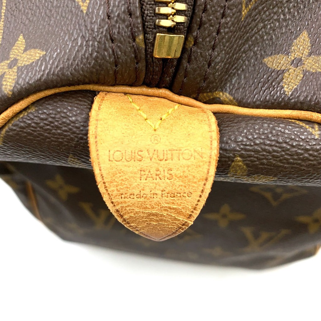 Louis Vuitton Keepall 45 Monogram Leather Brown Light Boston Bag Gold — view 4
